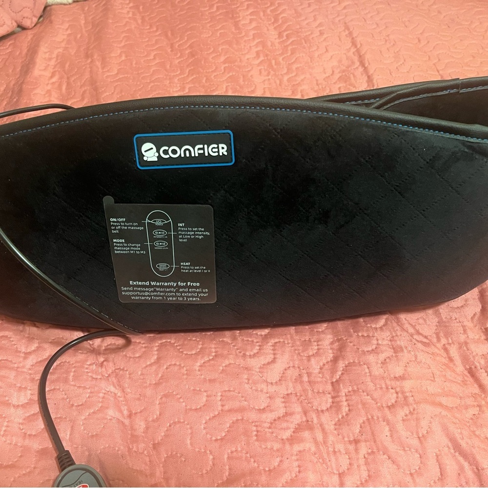 Comfier Black heated  waist belt Cushion with massage